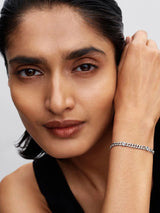 Bracciale Catena Maglia Cubana con Cuori Argento Sterling 925