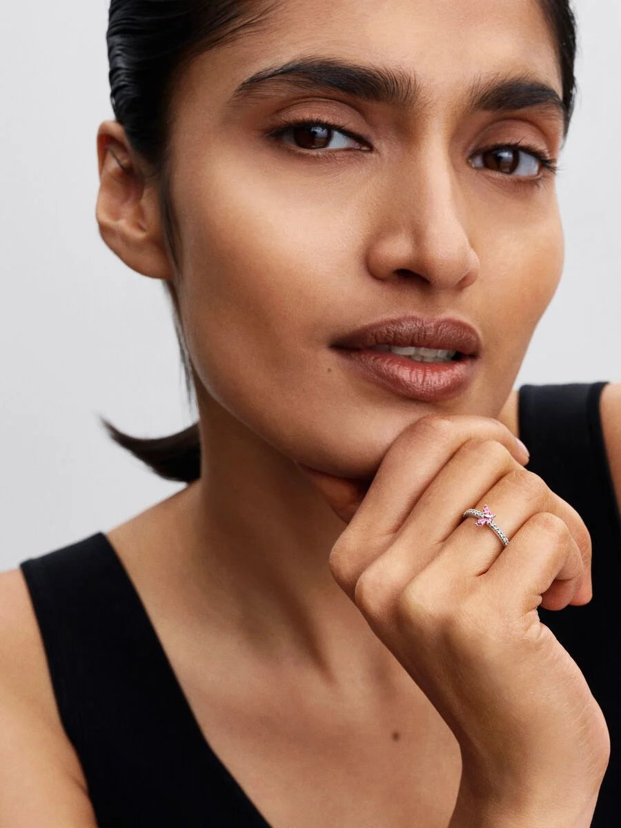 Anello Da Donna A Forma Di Farfalla Vintage In Argento - Foto 6