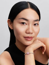 Charm Cubo Love Vetro di Murano Rosa