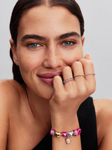 Anello Pavè Fascia Sottile Rosa