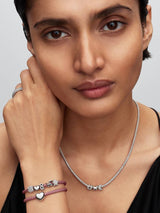 Bracciale in Corda Rosa con Chiusura a Barile