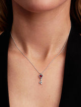 Collana Chiave con Cuore Rosso