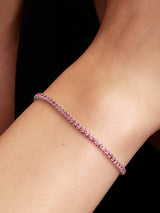 Bracciale Tennis con Pietre Rosa Piccole