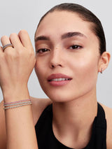 Bracciale Tennis con Pietre Rosa Piccole