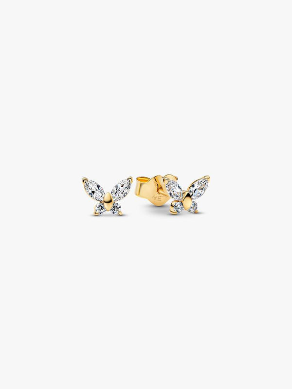 Orecchini a lobo Farfalla Placcatura in Oro 14k