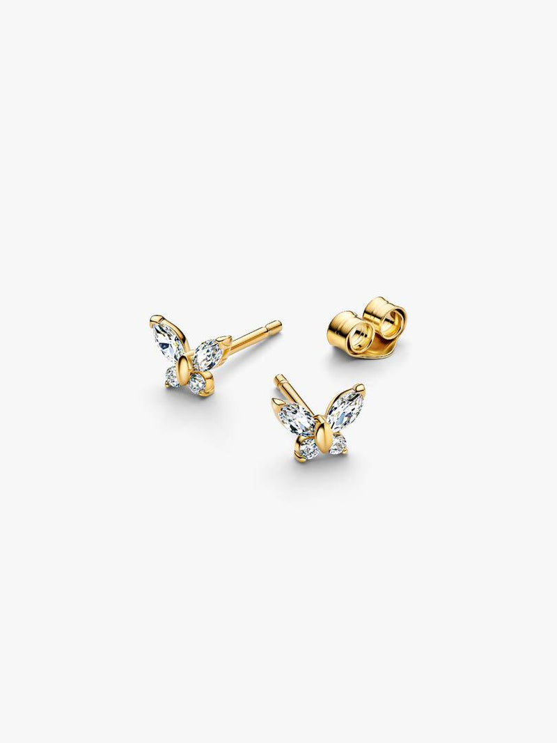 Orecchini a lobo Farfalla Placcatura in Oro 14k