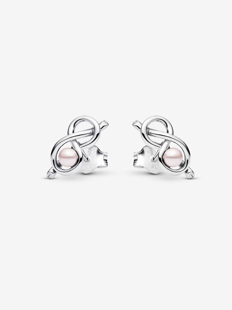 Orecchini Legame infinito con Perla Rosa Artificiale