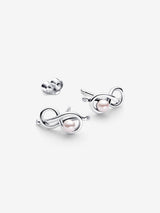 Orecchini Legame infinito con Perla Rosa Artificiale
