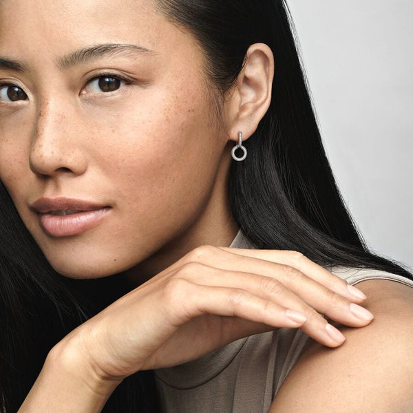 Orecchini Doppi Cerchi Pendenti - Gioielleria Fondente