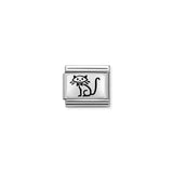Link Composable Classic Gatto in Argento ossidato