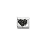Link Composable® Classic Cuore pietre nere