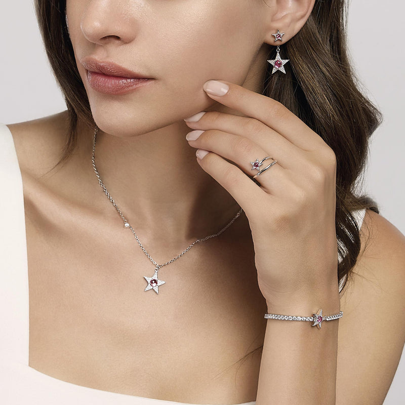 Bracciale tennis stella con tormalina sintetica STARLET - Gioielleria Fondente