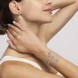Bracciale tennis stella dorato con agata verde STARLET - Gioielleria Fondente