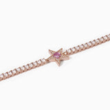 Bracciale tennis stella rosato con tormalina sintetica STARLET - Gioielleria Fondente