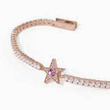 Bracciale tennis stella rosato con tormalina sintetica STARLET - Gioielleria Fondente