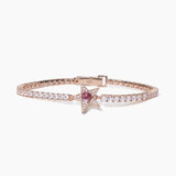 Bracciale tennis stella rosato con tormalina sintetica STARLET - Gioielleria Fondente