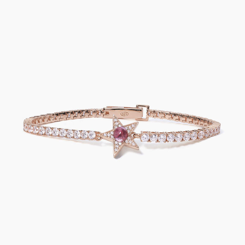 Bracciale tennis stella rosato con tormalina sintetica STARLET - Gioielleria Fondente