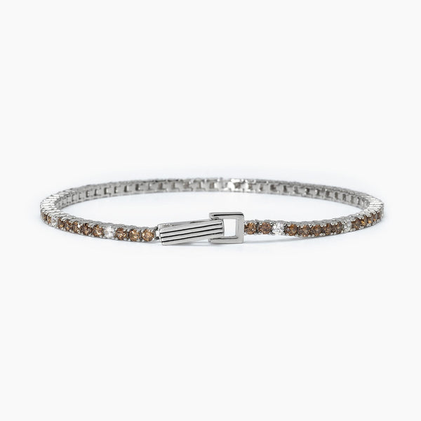 Bracciale tennis marrone e bianco TENNIS CLUB - Gioielleria Fondente