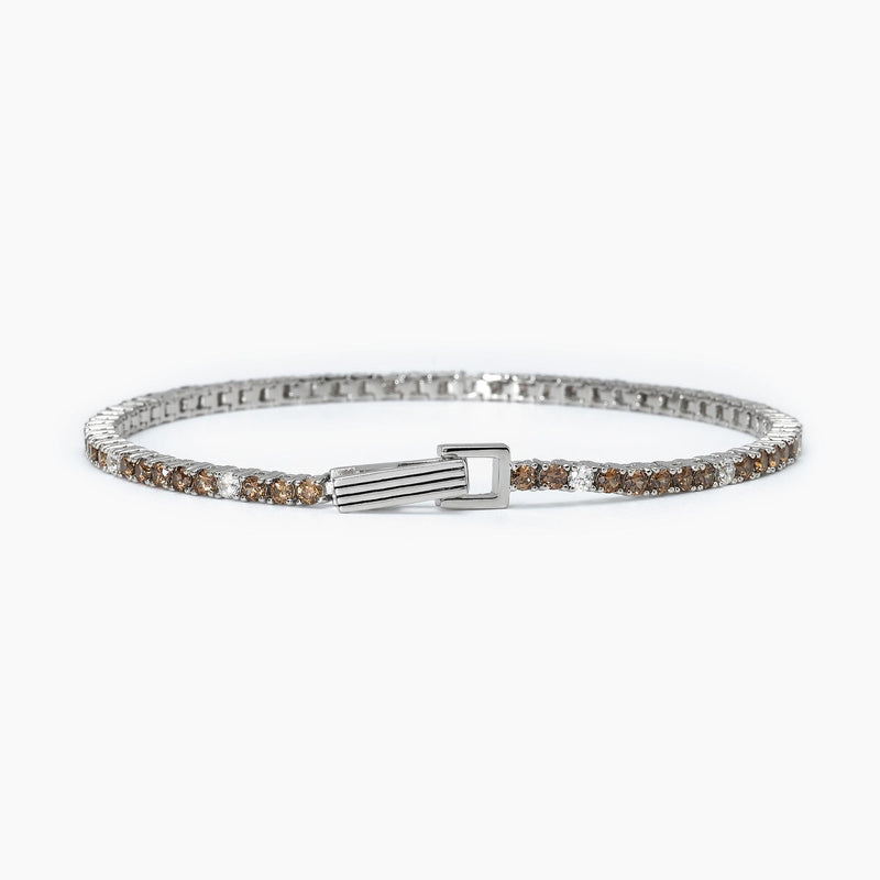 Bracciale tennis marrone e bianco TENNIS CLUB - Gioielleria Fondente