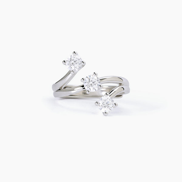 Anello in argento con tre punti luce TRILOGY