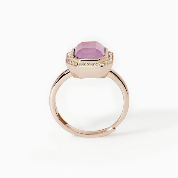 Anello taglio ottagonale con giada JETSET - Gioielleria Fondente