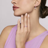 Anello in argento con smalto rosa e zircone rosa MILANESIENNE