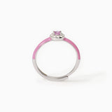 Anello in argento con smalto rosa e zircone rosa MILANESIENNE