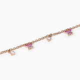 Bracciale con charm bianchi e rosa SECRET GARDEN