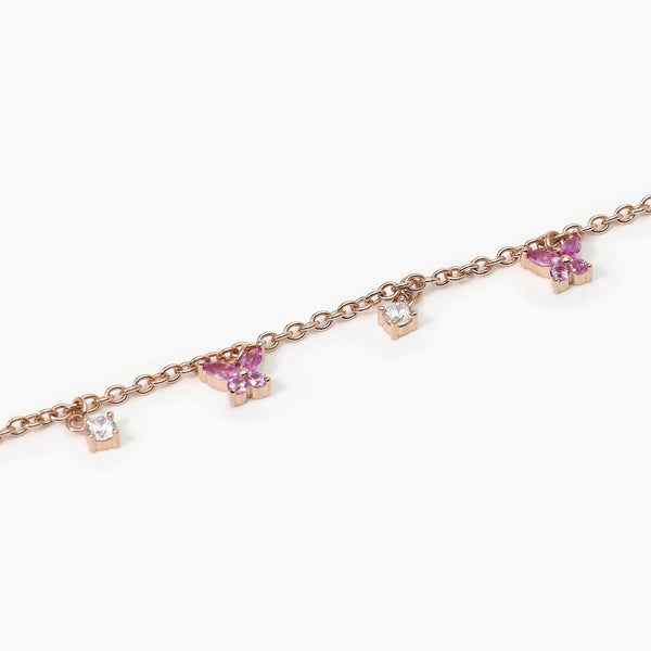Bracciale con charm bianchi e rosa SECRET GARDEN