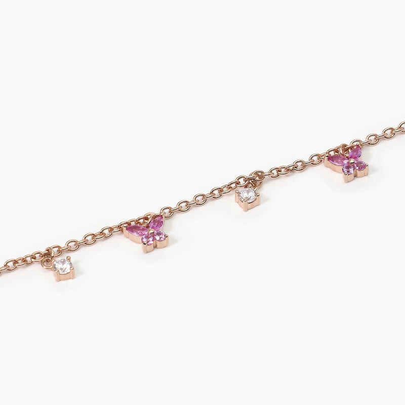 Bracciale con charm bianchi e rosa SECRET GARDEN