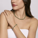 Bracciale in argento con giada verde COLOR CODE - Gioielleria Fondente