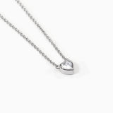 Girocollo in argento con punto luce taglio cuore SHINY - Gioielleria Fondente
