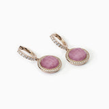 Orecchini con pendente in rodocrosite e cristallo di rocca DIVA