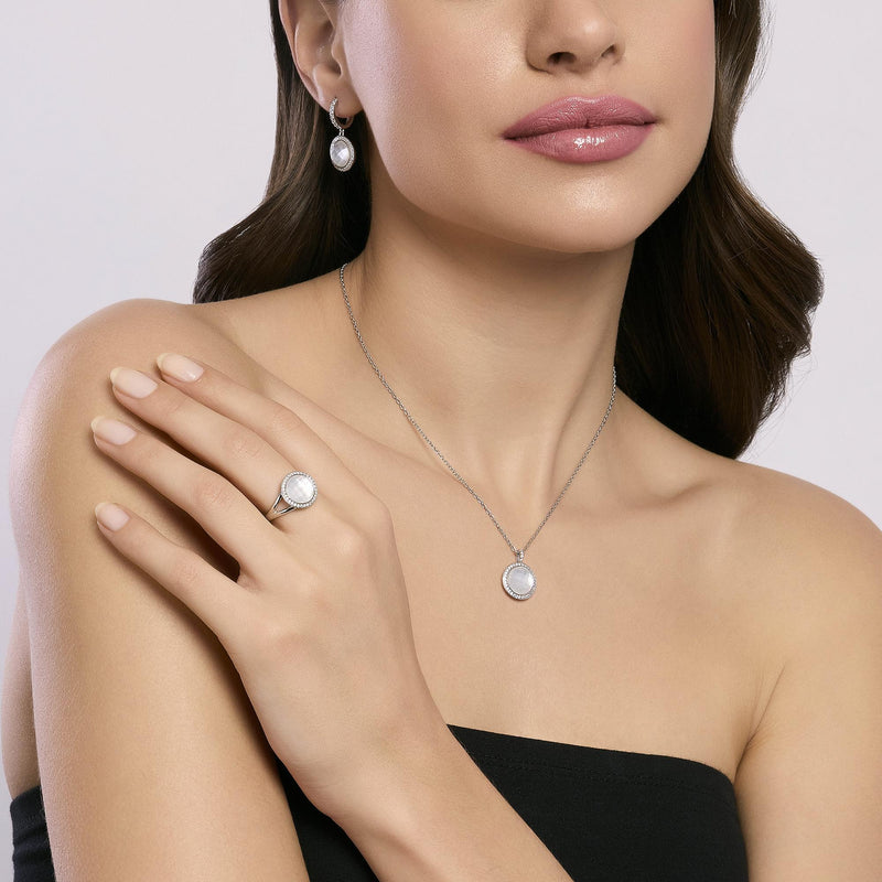 Orecchini in argento con pendente in madreperla DIVA - Gioielleria Fondente