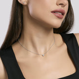 Orecchini a lobo in argento con punto luce taglio cuore SHINY