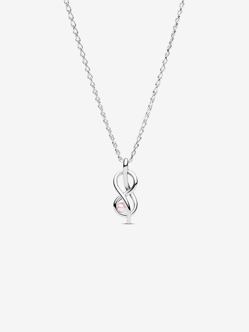 Collana Legame Infinito con Perla Rosa Artificiale