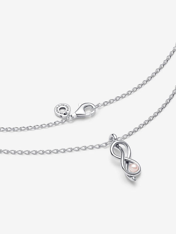 Collana Legame Infinito con Perla Rosa Artificiale