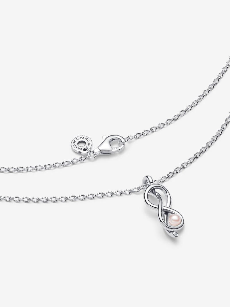 Collana Legame Infinito con Perla Rosa Artificiale
