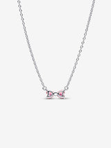Collana Fiocco Luminoso Rosa Argento Sterling 925