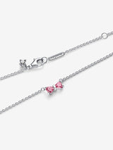 Collana Fiocco Luminoso Rosa Argento Sterling 925