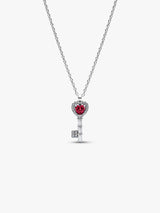 Collana Chiave con Cuore Rosso