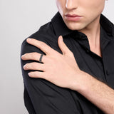 Anello pavè in argento BLACK CODE