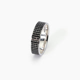 Anello pavè in argento BLACK CODE - Gioielleria Fondente