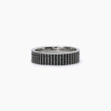Anello pavè in argento BLACK CODE - Gioielleria Fondente