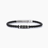 Bracciale in acciaio e pelle nera SMARTER - Gioielleria Fondente