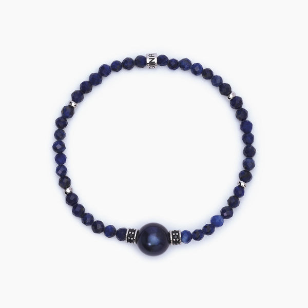 Bracciale con pietre lapis e perla nera SUNSET - Gioielleria Fondente