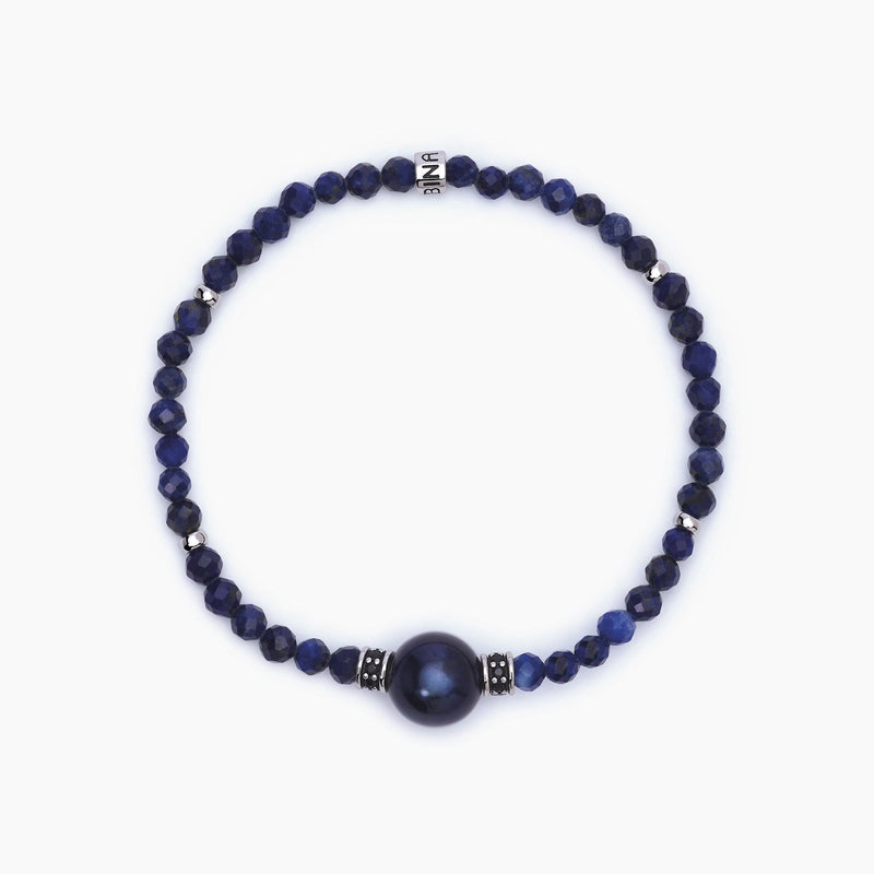 Bracciale con pietre lapis e perla nera SUNSET - Gioielleria Fondente