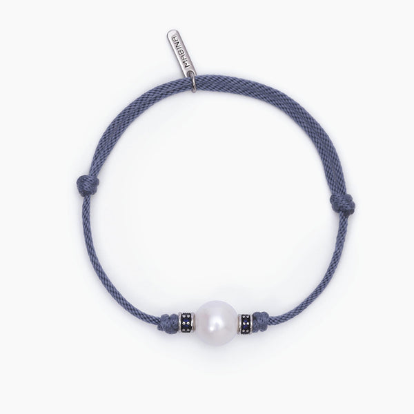 Bracciale con cordino blu e perla bianca TROPICAL - Gioielleria Fondente