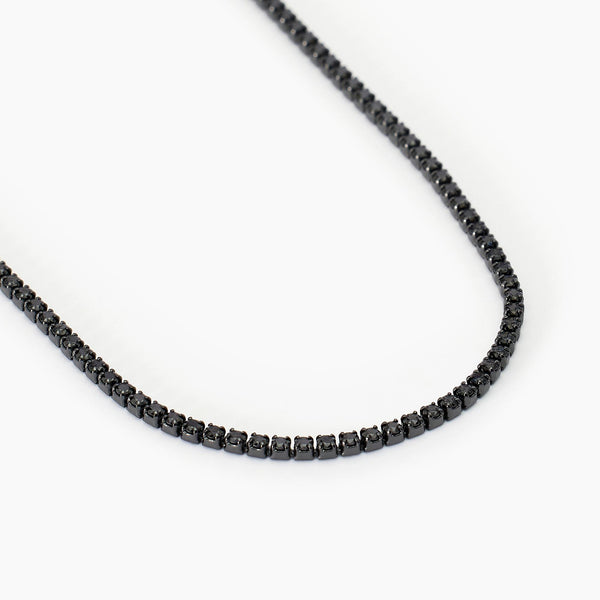 Collana tennis con zirconi neri MINI TENNIS - Gioielleria Fondente