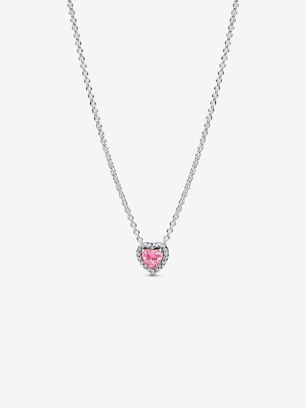 Collana Cuore in Rilievo Rosa